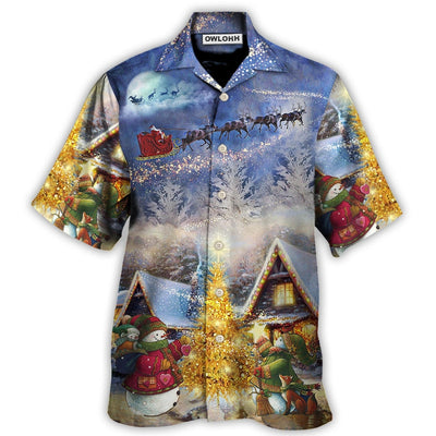 Hawaiian Shirt / Adults / S Christmas Santa Claus Reindeer Snowman Family In Love Gift Light Art Style - Hawaiian Shirt - Owls Matrix LTD