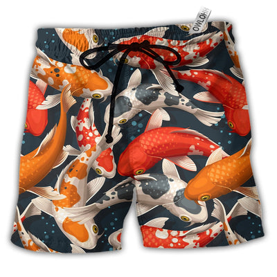 Beach Short / Adults / S Koi Fish Swimming Colorful Crap - Beach Short - Owls Matrix LTD