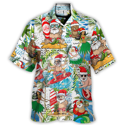 Hawaiian Shirt / Adults / S Christmas Santa Aloha Beach Vibe - Hawaiian Shirt - Owls Matrix LTD