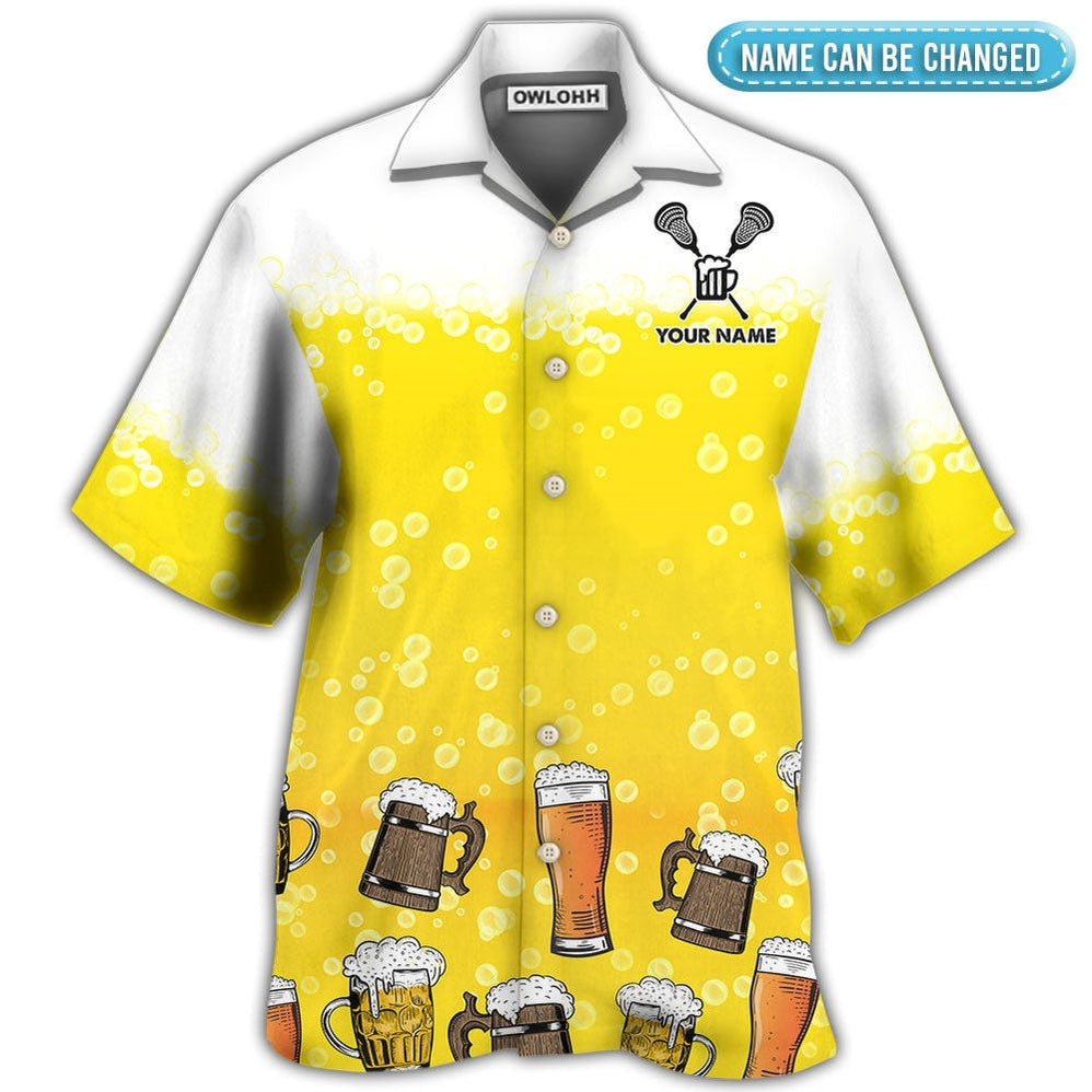 Hawaiian Shirt / Adults / S Beer I Like Beer My Lacrosse And Maybe 3 People Personalized - Hawaiian Shirt - Owls Matrix LTD