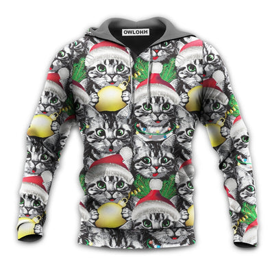 Unisex Hoodie / S Christmas Meowy Xmas Cat Lover - Hoodie - Owls Matrix LTD