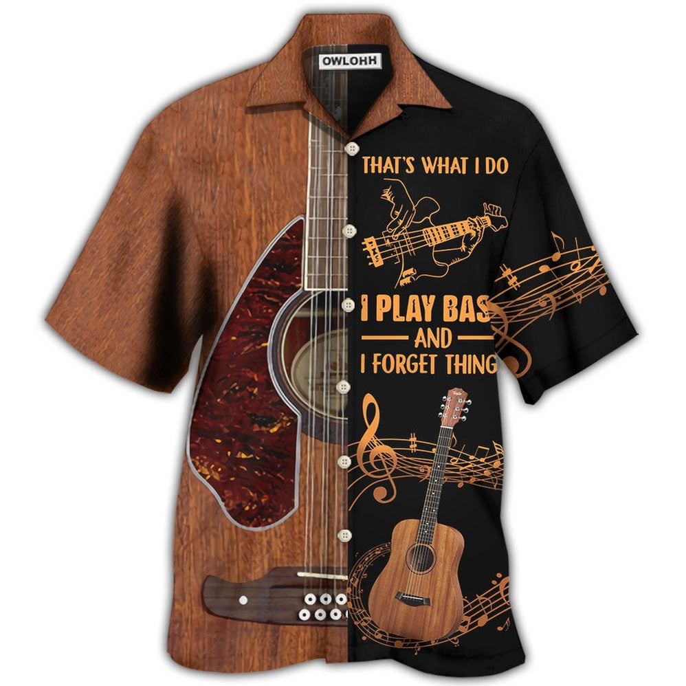 Hawaiian Shirt / Adults / S Guitar That's What I Do I Play Bass - Hawaiian Shirt - Owls Matrix LTD