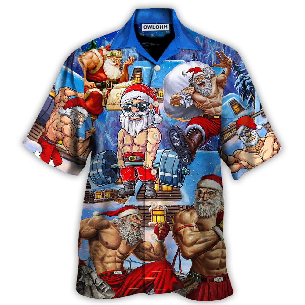 Christmas Santa Weightlifting Christmas Fitness Gym - Hawaiian Shirt - HAWS01NDN031122 - Owls Matrix LTD