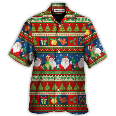 Hawaiian Shirt / Adults / S Christmas Santa Claus Happy Xmas - Hawaiian Shirt - Owls Matrix LTD