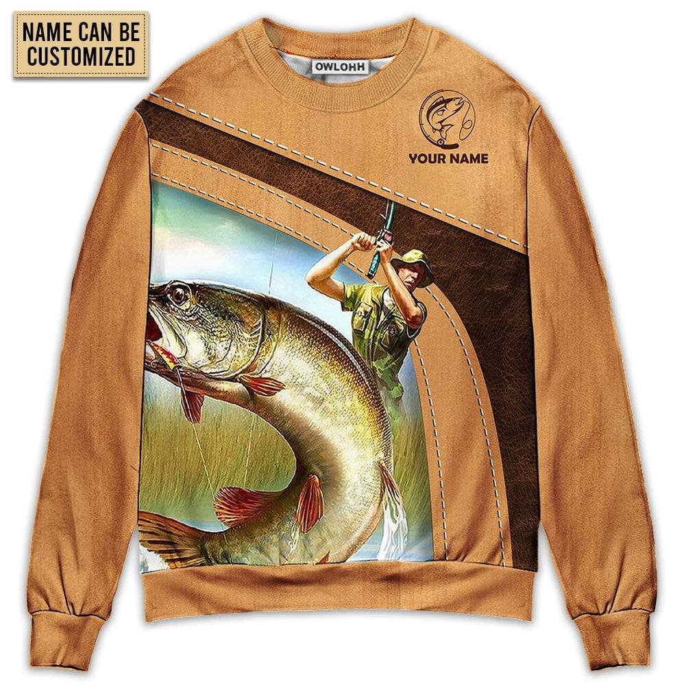 Sweater / S Fishing An Old Fisherman And The Best Catch Personalized - Sweater - Ugly Christmas Sweaters - Owls Matrix LTD