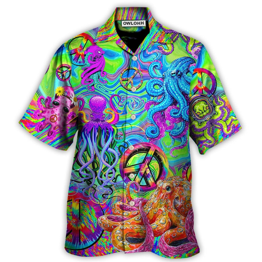 Hawaiian Shirt / Adults / S Hippie Funny Octopus Colorful Tie Dye - Hawaiian Shirt - Owls Matrix LTD