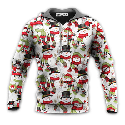 Unisex Hoodie / S Christmas Snowman Family Happy Christmas - Hoodie - Owls Matrix LTD