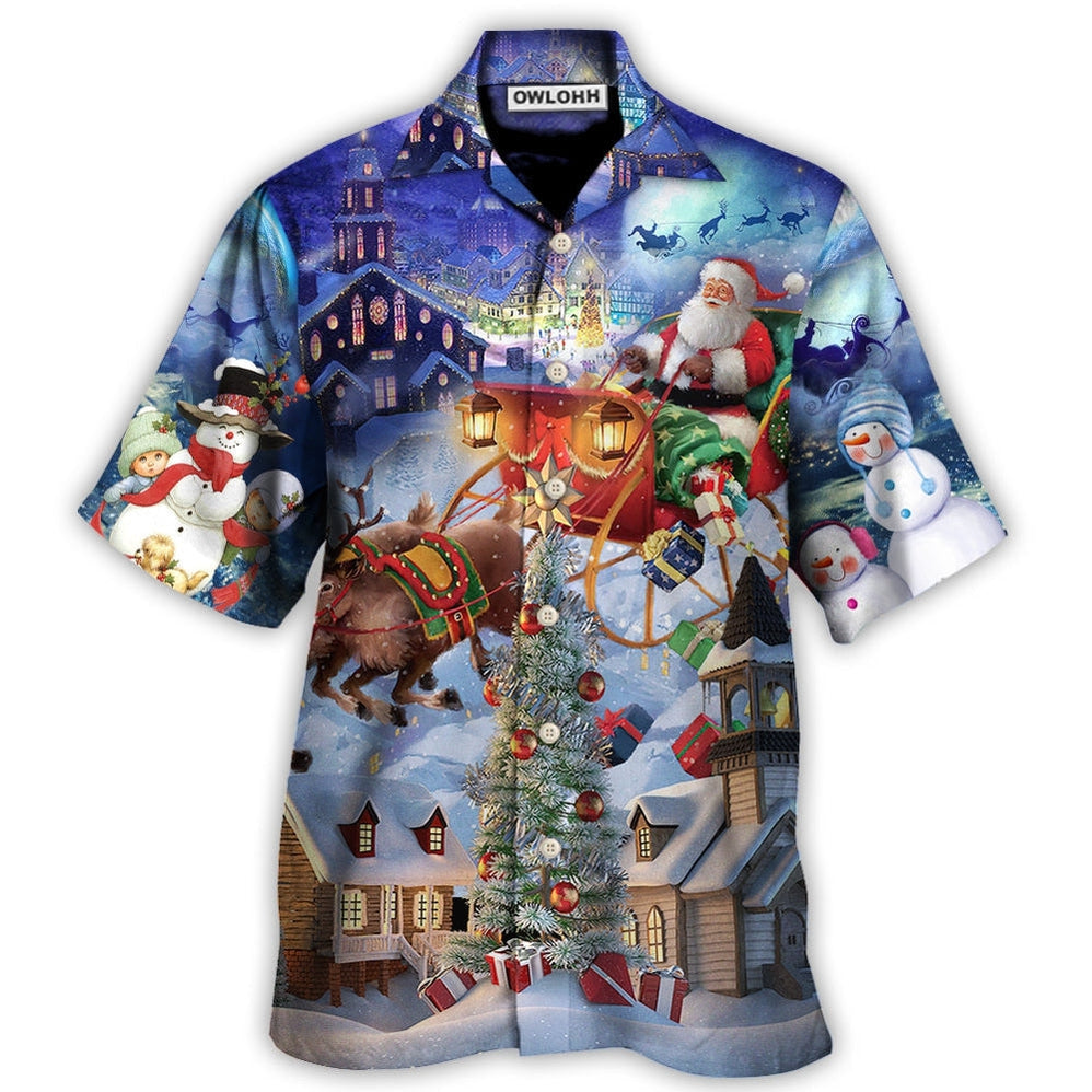 Hawaiian Shirt / Adults / S Christmas Rudolph Santa Claus Reindeer Gift Light Art Style - Hawaiian Shirt - Owls Matrix LTD