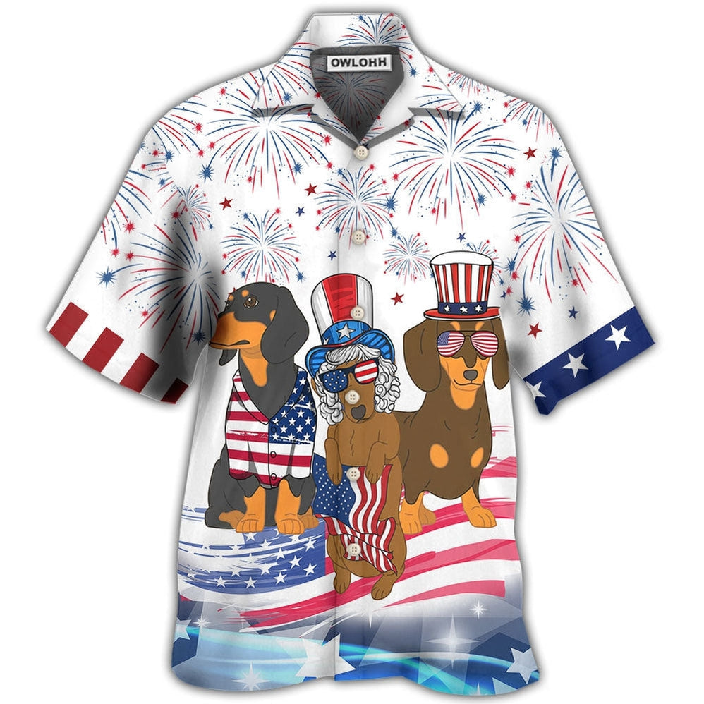 Hawaiian Shirt / Adults / S Dachshund Independence Day Is Coming - Hawaiian Shirt - Owls Matrix LTD