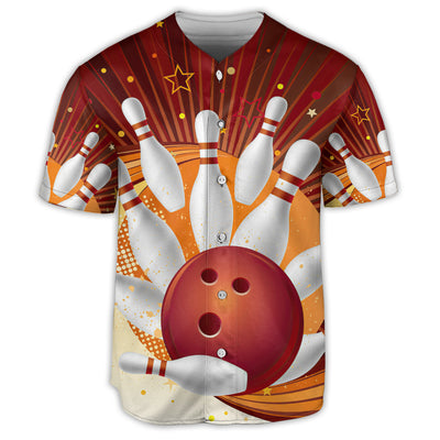 S Bowling Strike Amazing Game Retro - Baseball Jersey - Owls Matrix LTD