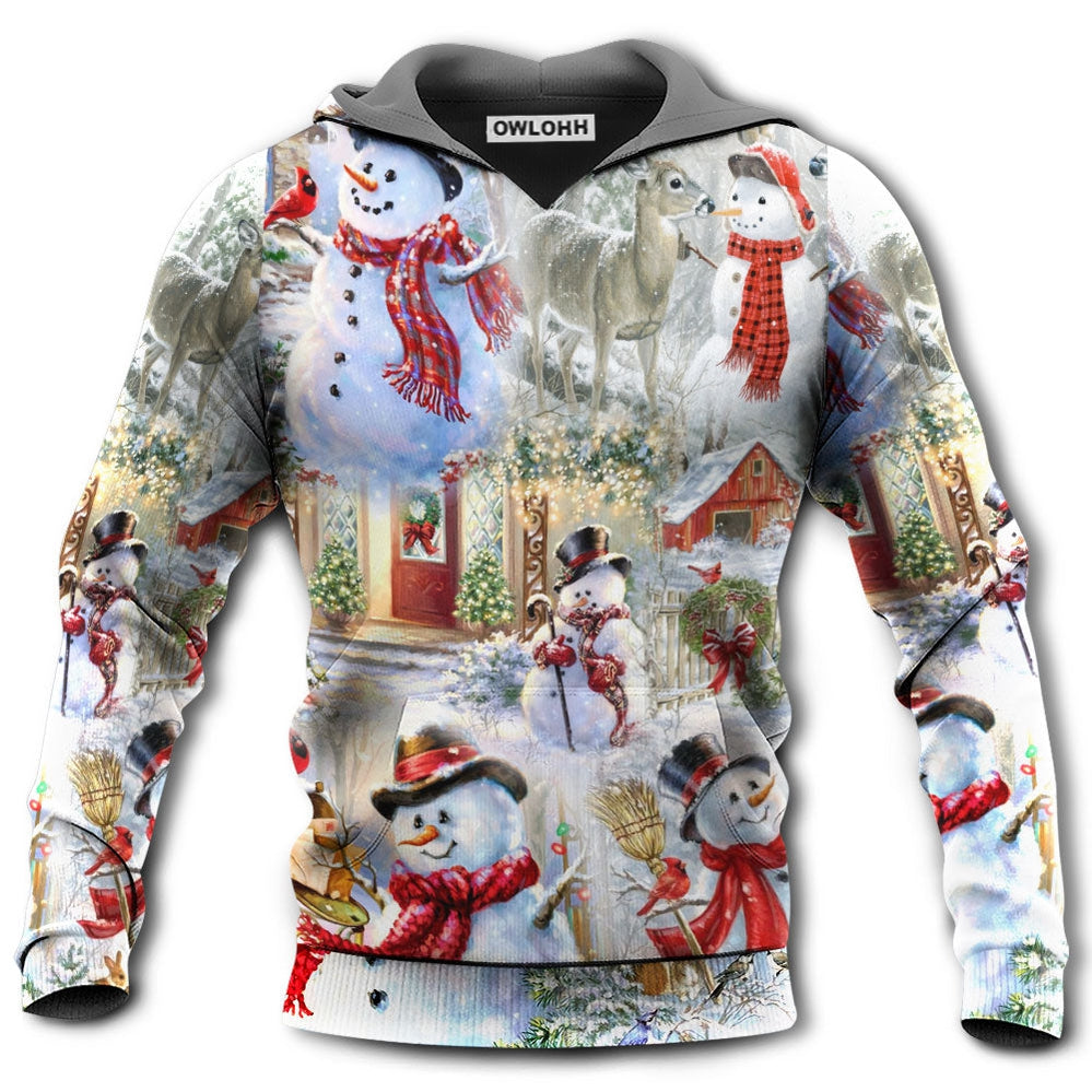Unisex Hoodie / S Christmas Snowman Merry Xmas - Hoodie - Owls Matrix LTD