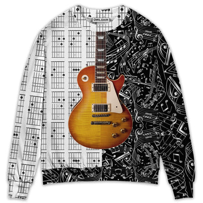 Guitar Bass Musician Black And White - Sweater - Ugly Christmas Sweaters - Owls Matrix LTD
