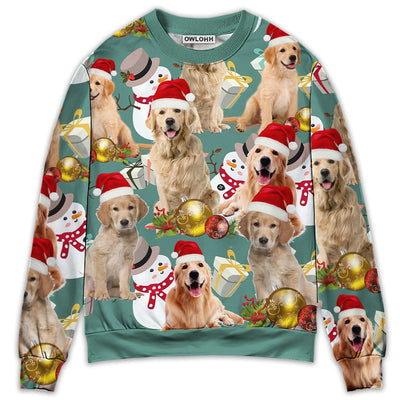 Sweater / S Golden Retriever Merry Christmas - Sweater - Ugly Christmas Sweaters - Owls Matrix LTD