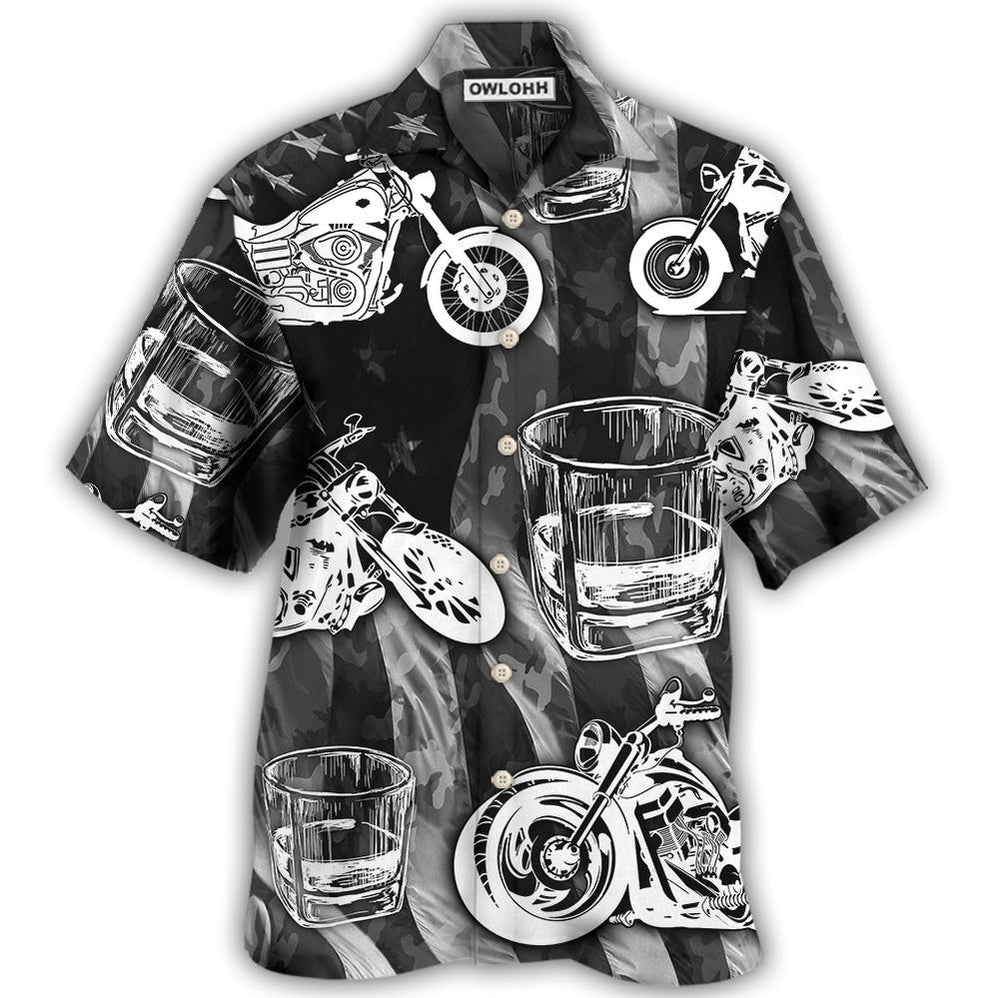 Motorcyles And Whiskey I Like - Hawaiian Shirt - Owls Matrix LTD
