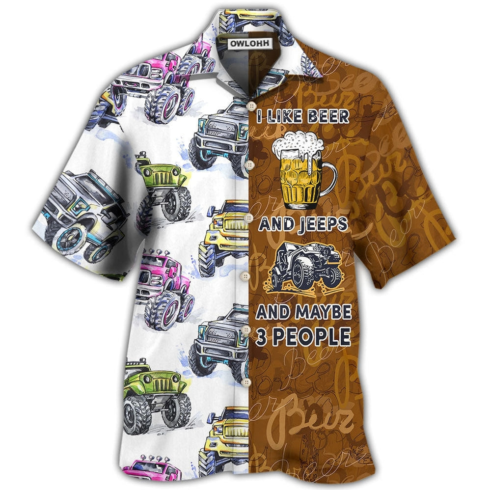 Hawaiian Shirt / Adults / S Beer I Like Beer And Jeeps - Hawaiian Shirt - Owls Matrix LTD