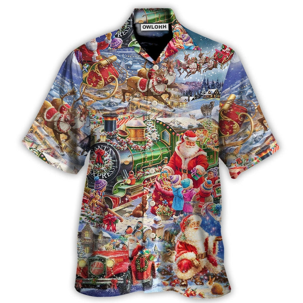Hawaiian Shirt / Adults / S Christmas Joy Love Peace Family Laughter - Hawaiian Shirt - Owls Matrix LTD