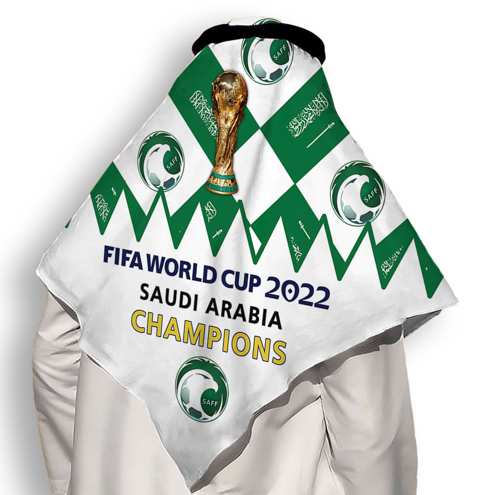 110x110cm World Cup 2022 Saudi Arabia Champions - Keffiyeh - Owls Matrix LTD