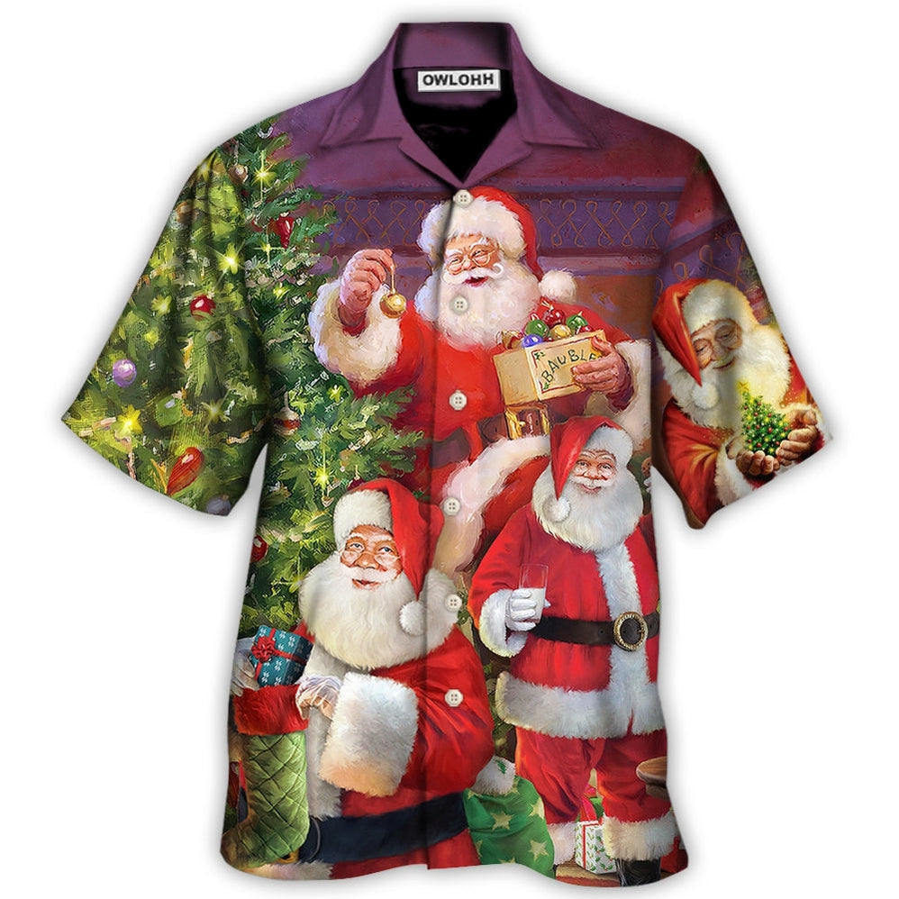 Hawaiian Shirt / Adults / S Christmas Funny Santa Claus Gift For Xmas So Happy - Hawaiian Shirt - Owls Matrix LTD