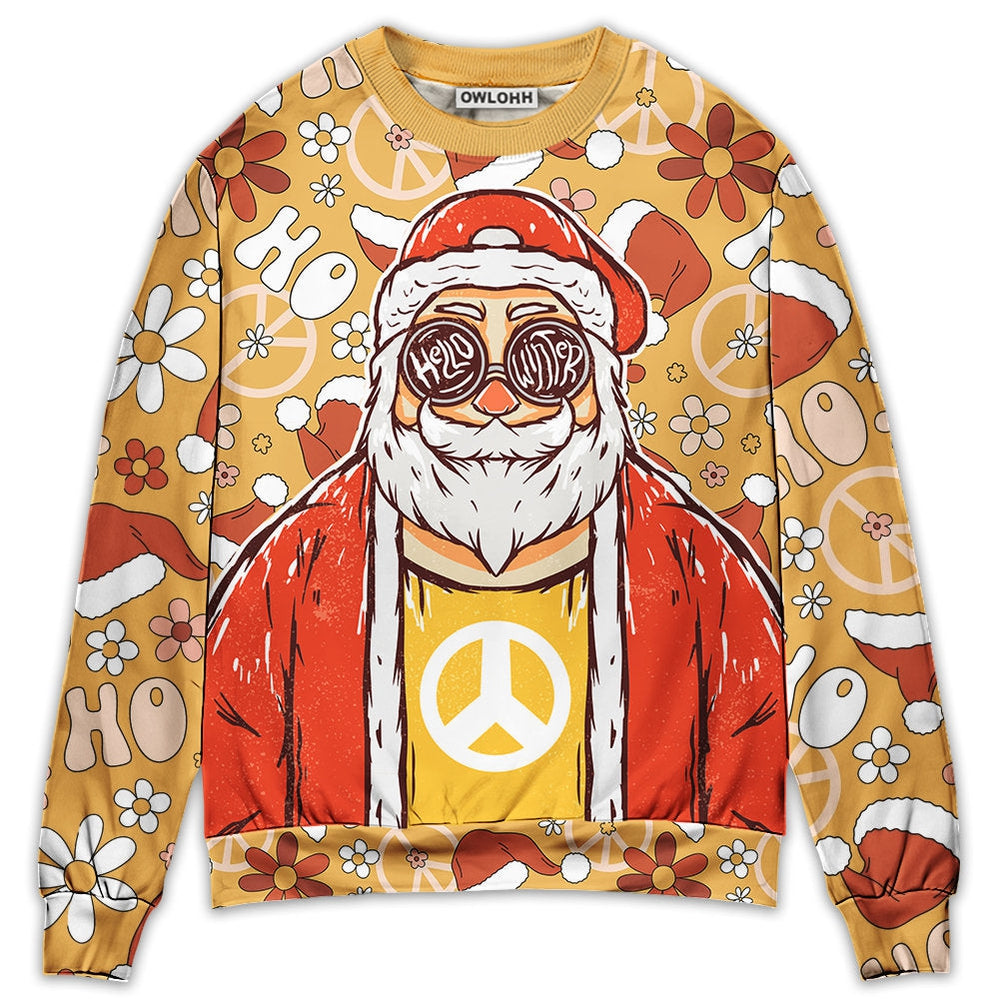 Sweater / S Christmas Santa Cutie Hippie Groovy - Sweater - Ugly Christmas Sweaters - Owls Matrix LTD
