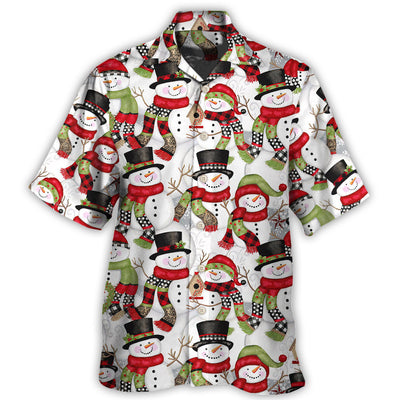 Hawaiian Shirt / Adults / S Christmas Snowman Family Happy Christmas - Hawaiian Shirt - Owls Matrix LTD