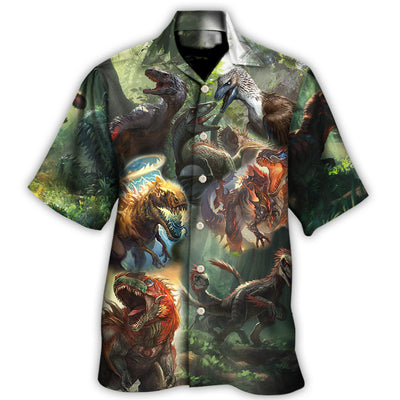 Hawaiian Shirt / Adults / S Dinosaur I Am Roar In The Jungle - Hawaiian Shirt - Owls Matrix LTD