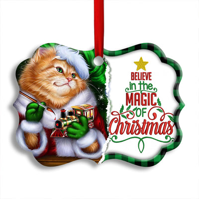 Pack 1 Christmas Cat Cute Kitten Meowy Xmas - Horizontal Ornament - Owls Matrix LTD