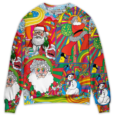 Sweater / S Hippie Santa Merry Xmas - Sweater - Ugly Christmas Sweaters - Owls Matrix LTD