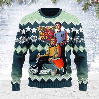 Star Trek Vulcan Neck Rub Christmas - Sweater - Ugly Christmas Sweater