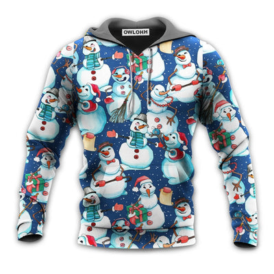 Unisex Hoodie / S Christmas Happy Snowman Xmas - Hoodie - Owls Matrix LTD