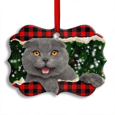 Pack 1 Christmas Cat Happy Meowy Xmas - Horizontal Ornament - Owls Matrix LTD