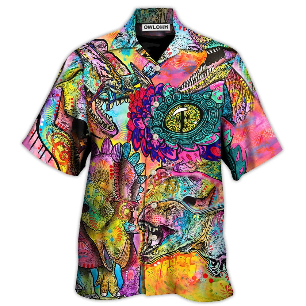 Hawaiian Shirt / Adults / S Dinosaur Psychedelic Peers Into Your Soul - Hawaiian Shirt - Owls Matrix LTD