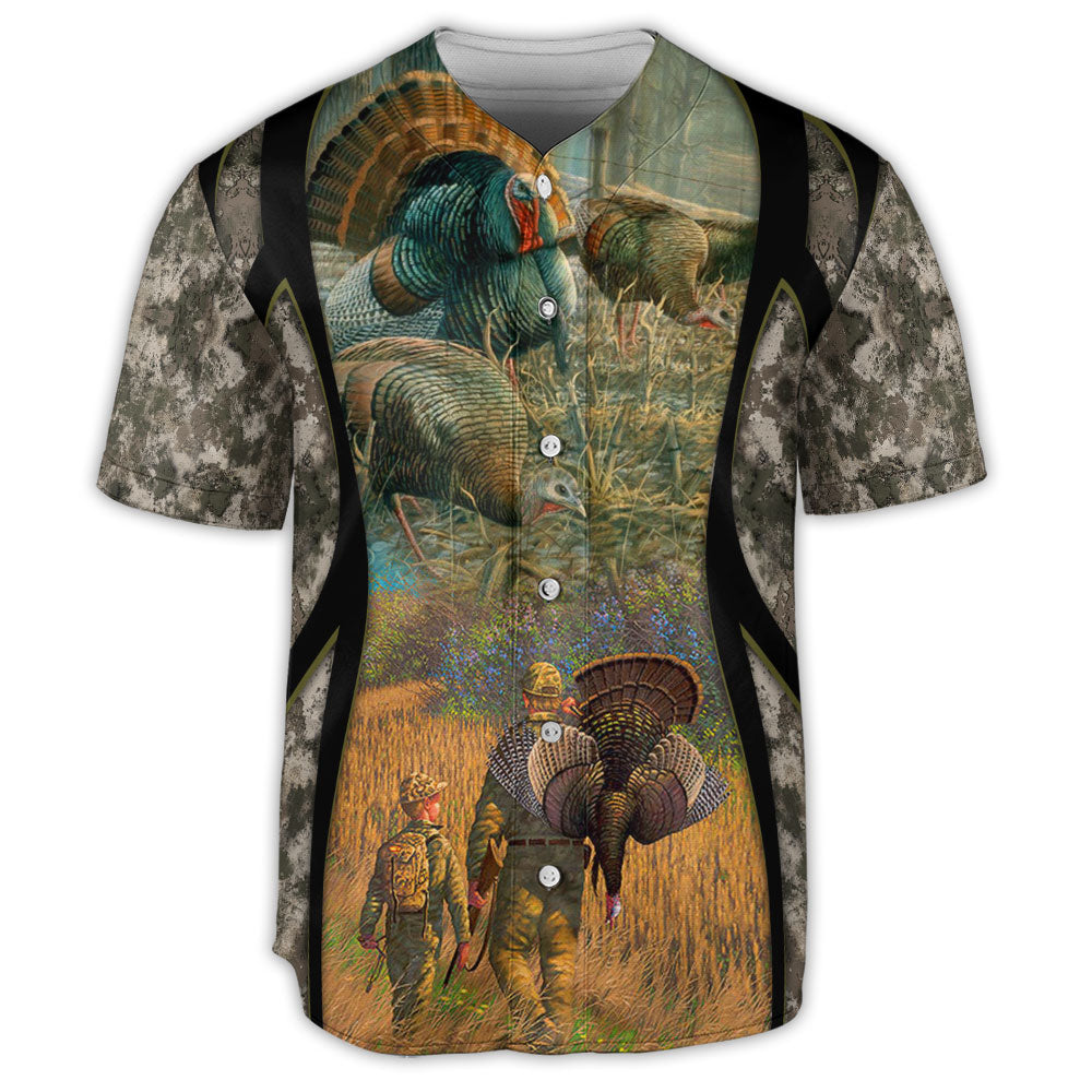 S Hunting Turkey Forest Hunting Lover - Baseball Jersey - Owls Matrix LTD