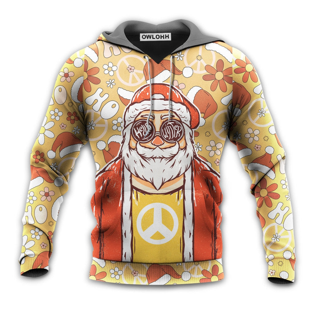Unisex Hoodie / S Christmas Santa Cutie Hippie Groovy - Hoodie - Owls Matrix LTD