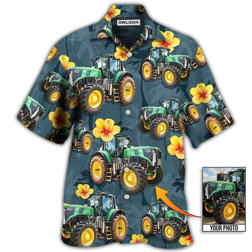 Hawaiian Shirt / Adults / S Tractor Lover Tropical Custom Photo - Hawaiian Shirt - Owls Matrix LTD