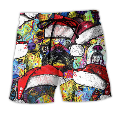 Beach Short / Adults / S Christmas Dog Colorful Draw With Love - Beach Short - Owls Matrix LTD