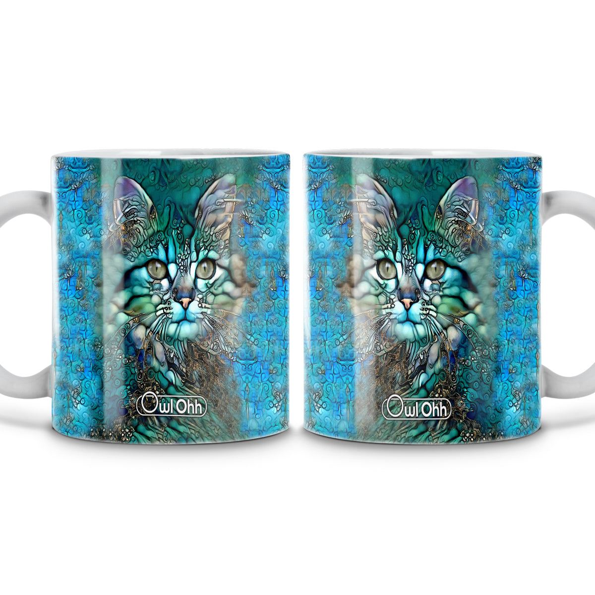 11OZ Cat Glass Art Style - Color-changed Mug - Owls Matrix LTD