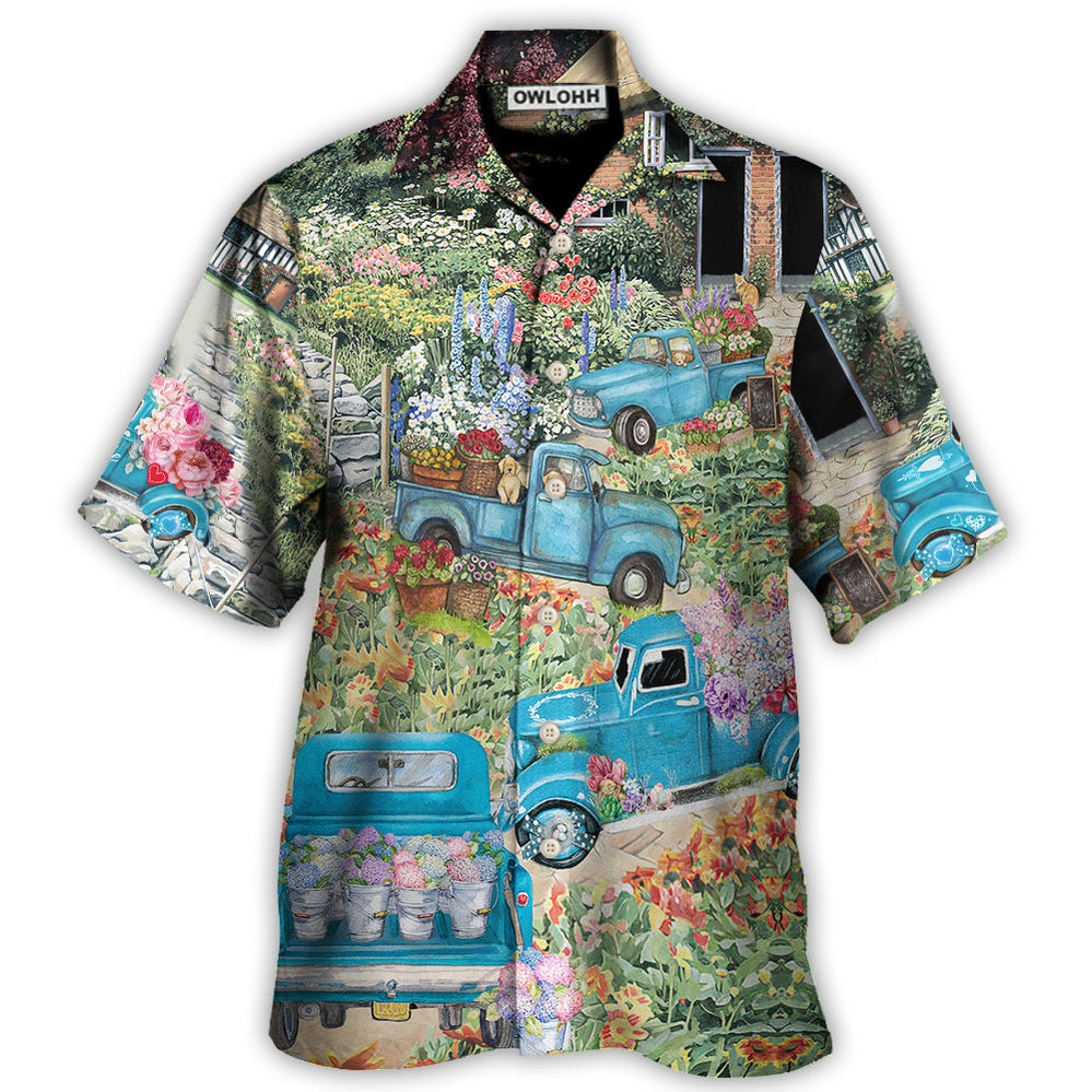 Hawaiian Shirt / Adults / S Truck Delivery Happiness Flower Around Town - Hawaiian Shirt - Owls Matrix LTD