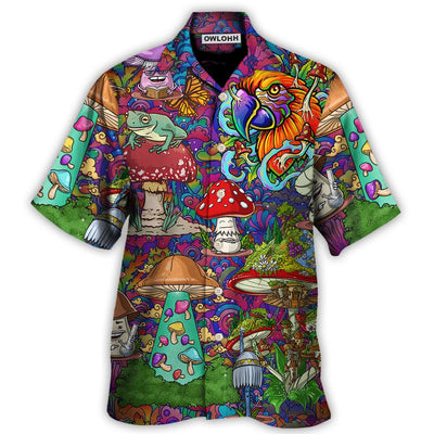 Hawaiian Shirt / Adults / S Hippie Mushroom Peace Lover - Hawaiian Shirt - Owls Matrix LTD