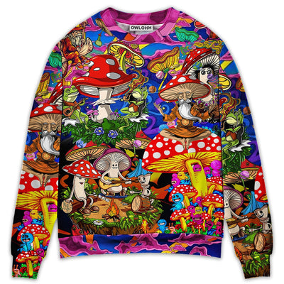 Hippie Mushroom Happy Together - Sweater - Ugly Christmas Sweaters - Owls Matrix LTD