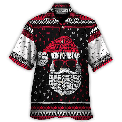 Hawaiian Shirt / Adults / S Christmas Santa Claus Retro Viking Pattern - Hawaiian Shirt - Owls Matrix LTD