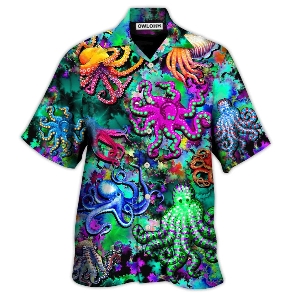 Hawaiian Shirt / Adults / S Octopus Light Colorful Lover Art Style - Hawaiian Shirt - Owls Matrix LTD