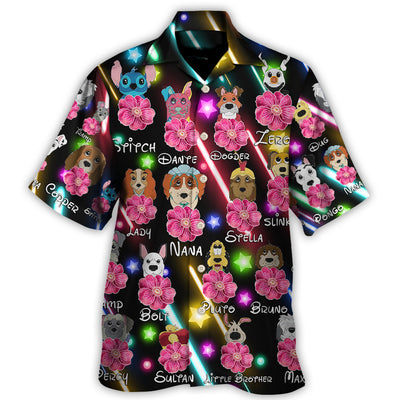 Dog Of DN Funny Dog Flower Neon Style Lovers Dog - Hawaiian Shirt