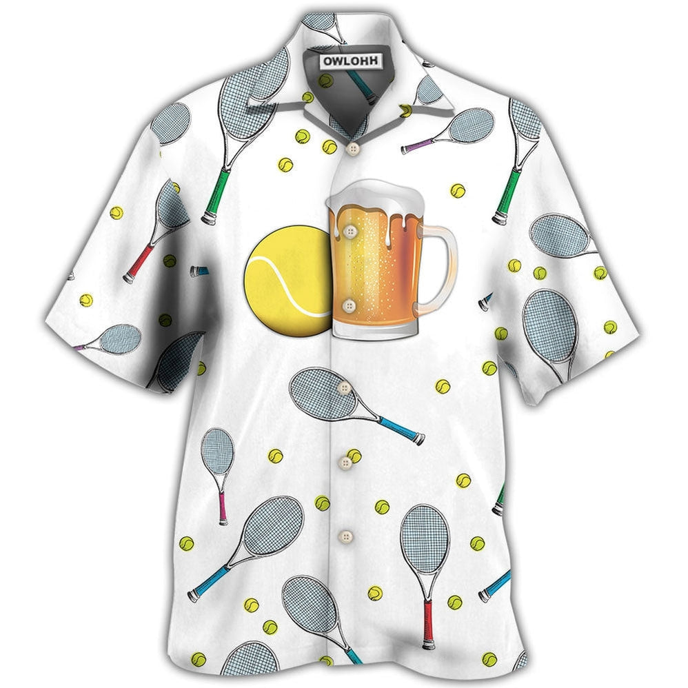 Hawaiian Shirt / Adults / S Beer I Like Beer And Tennis And Maybe 3 People - Hawaiian Shirt - Owls Matrix LTD