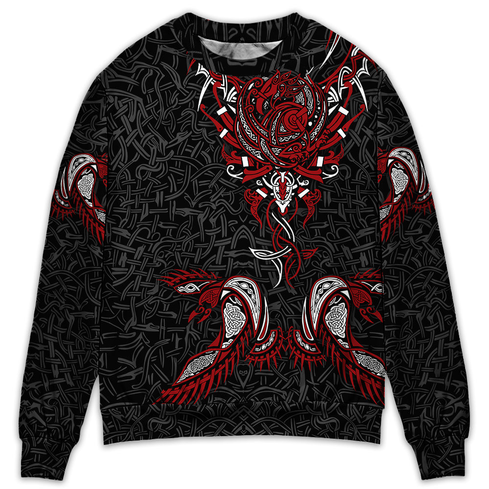 Viking War Raven Life Style - Sweater - Ugly Christmas Sweater - Owls Matrix LTD