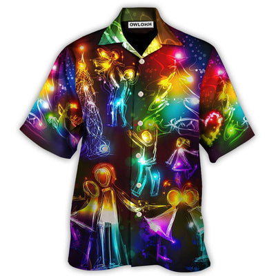 Hawaiian Shirt / Adults / S Christmas Family Happy Love Tree Neon Light Style - Hawaiian Shirt - Owls Matrix LTD