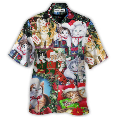 Hawaiian Shirt / Adults / S Cat Christmas Tree Merry Xmas - Hawaiian Shirt - Owls Matrix LTD