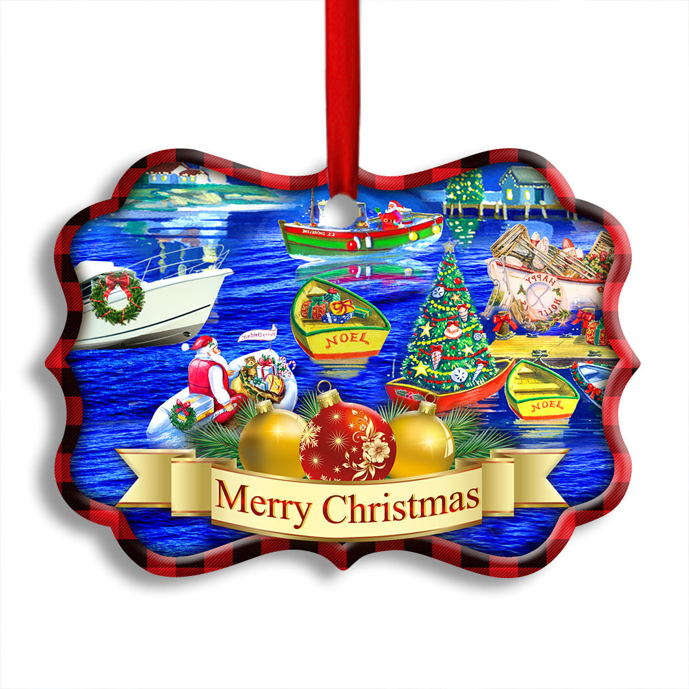 Pack 1 Christmas We Wish You A Merry Christmas - Horizonal Ornament - Owls Matrix LTD