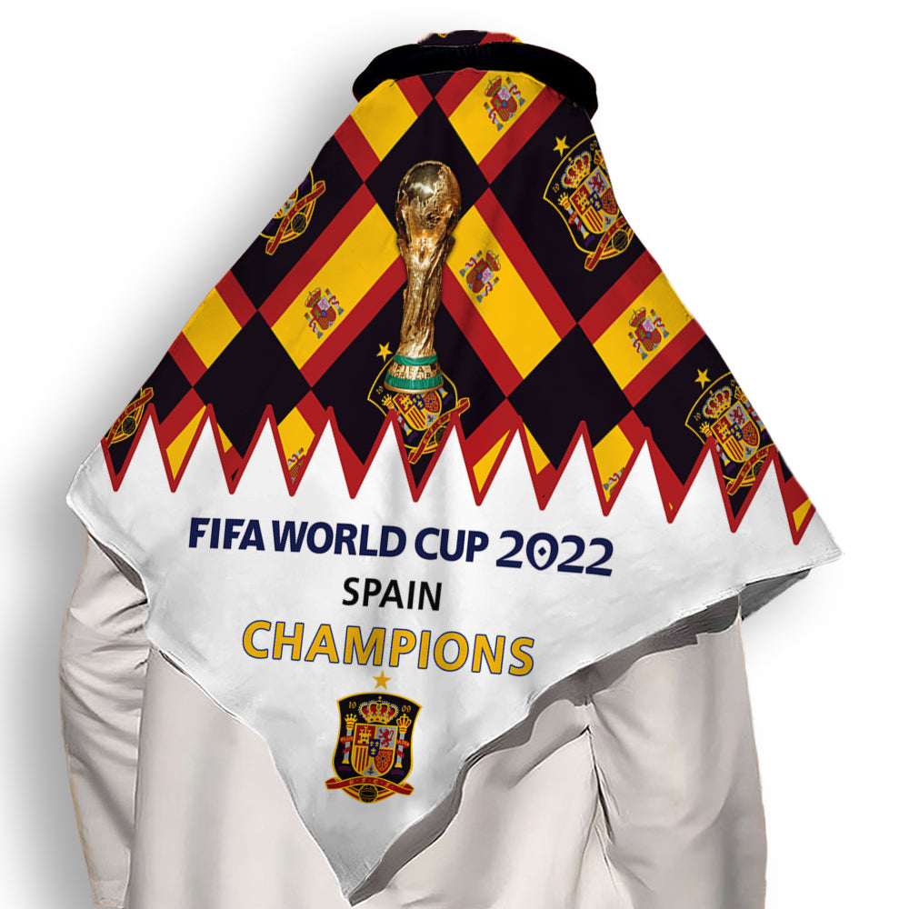 110x110cm World Cup 2022 Spain Champions - Keffiyeh - Owls Matrix LTD