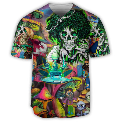 S Hippie Skull Alien Mix Color - Baseball Jersey - Owls Matrix LTD