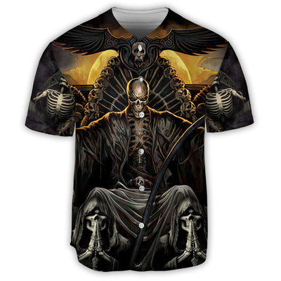S Skull Grim Reaper Dark - Baseball Jersey - Owls Matrix LTD